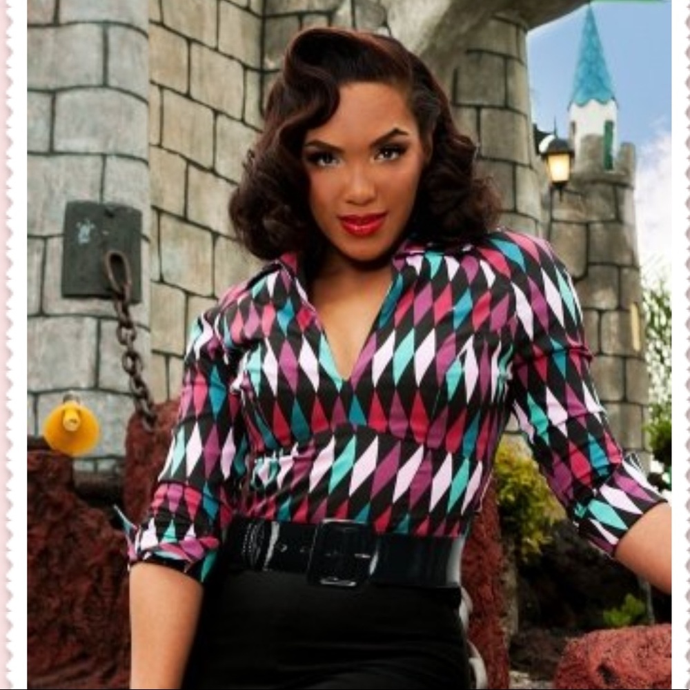 Pinup Girl Clothing harlequin Lauren top